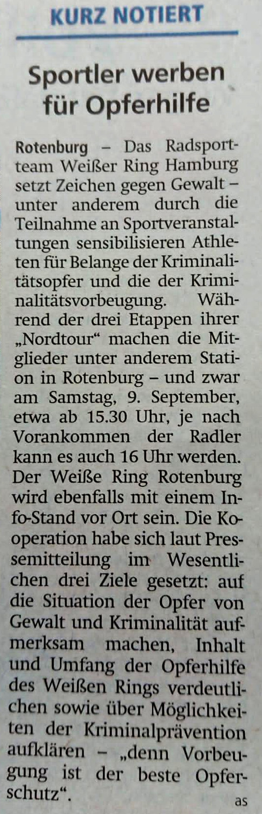 Zeitung Rotenburg vom 17.08.2023